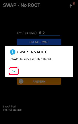 SWAP - No ROOT SWAP file successfully deleted.